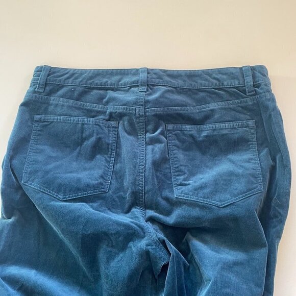 Talbots Pant Trouser Corduroy Teal Straight Leg Classic Winter Preppy Stretch - Picture 4 of 9